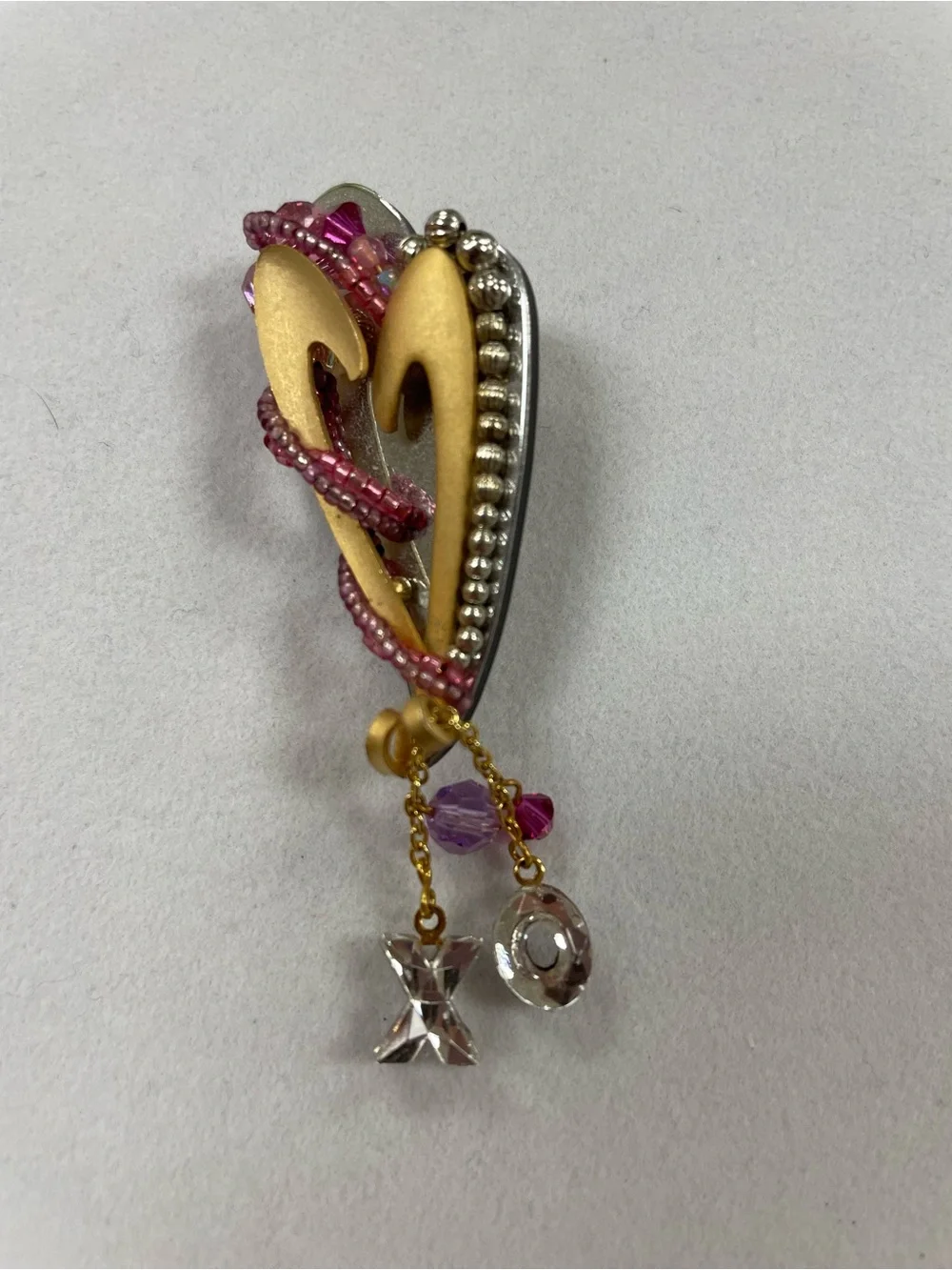 Liztech With Love XOXO Heart Hand-Crafted Brooch